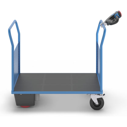 Platform truck with electric drive, with 2 perforated panels, LxW 1250 x 800 mm.
