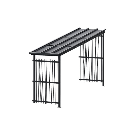 Bicycle shelter, HxW 2360 x 5600 mm, bamboo, depth 1000 mm, extension unit.