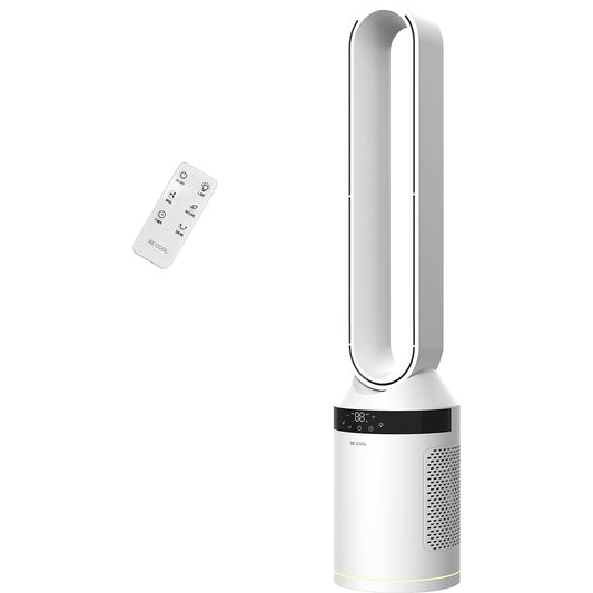 Bladeless tower fan, HxWxD 1070 x 285 x 280 mm, white.