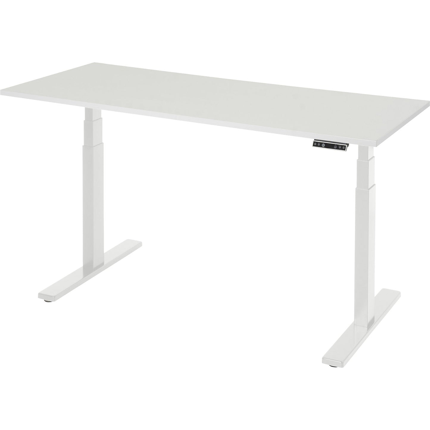Work desk, electrically height adjustable - load capacity 100 kg, 650 - 1300 mm, WxD 1500 x 700 mm, melamine board.