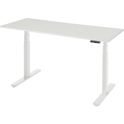 Work desk, electrically height adjustable - load capacity 100 kg, 650 - 1300 mm, WxD 1500 x 700 mm, melamine board.