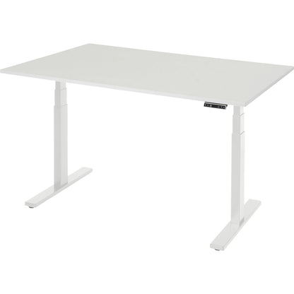 Work desk, electrically height adjustable - load capacity 100 kg, 650 - 1300 mm, WxD 1500 x 900 mm, melamine worktop.