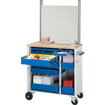 Tool trolley, 9 drawers, HxWxD 1730 x 1025 x 520 mm.