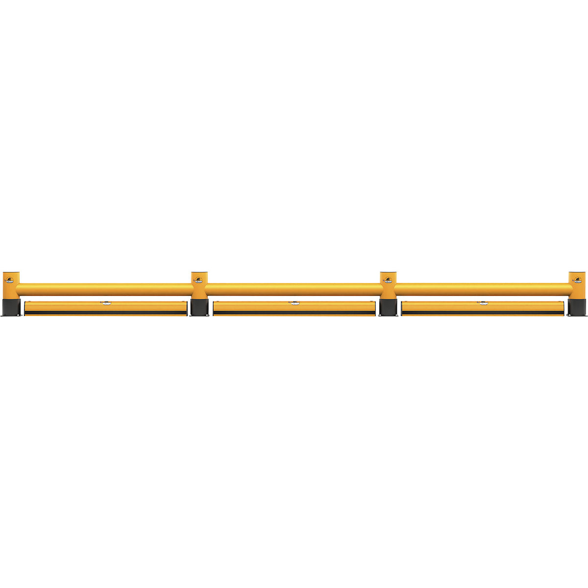 Impact protection barrier, single plank with floor barrier, length 8000 mm.