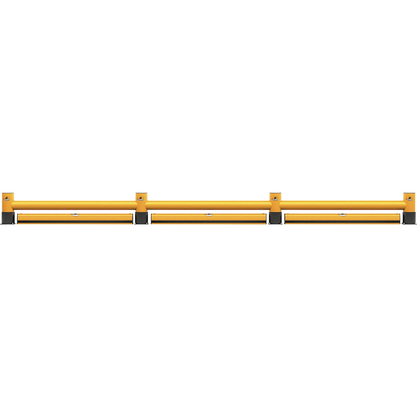 Impact protection barrier, single plank with floor barrier, length 4000 mm.