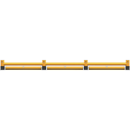 Impact protection barrier, single plank with floor barrier, length 4000 mm.