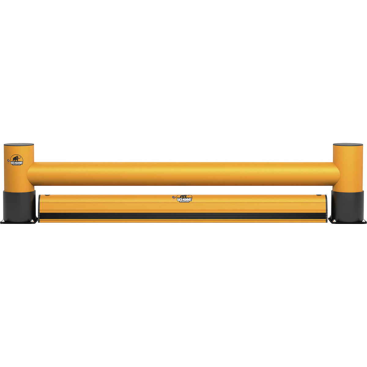 Impact protection barrier, single plank with floor barrier, length 2000 mm.