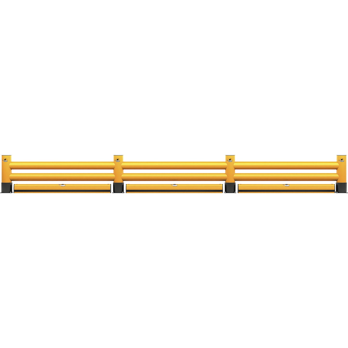 Impact protection barrier, double plank with floor barrier, length 4000 mm.