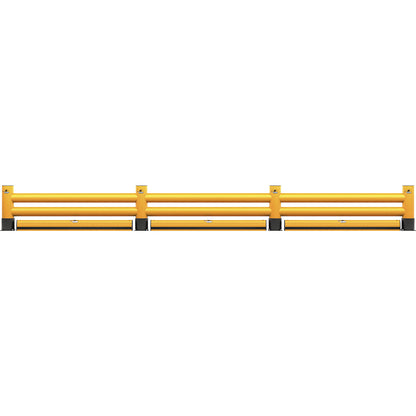 Impact protection barrier, double plank with floor barrier, length 6000 mm.