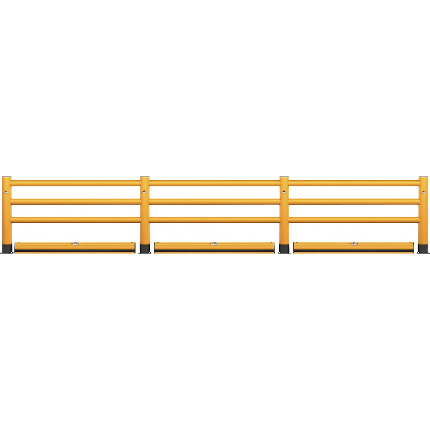 Handrail, 3 crossbars with floor barrier, length 8000 mm.