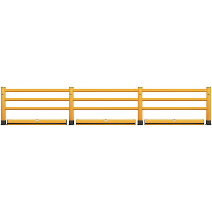 Handrail, 3 crossbars with floor barrier, length 8000 mm.