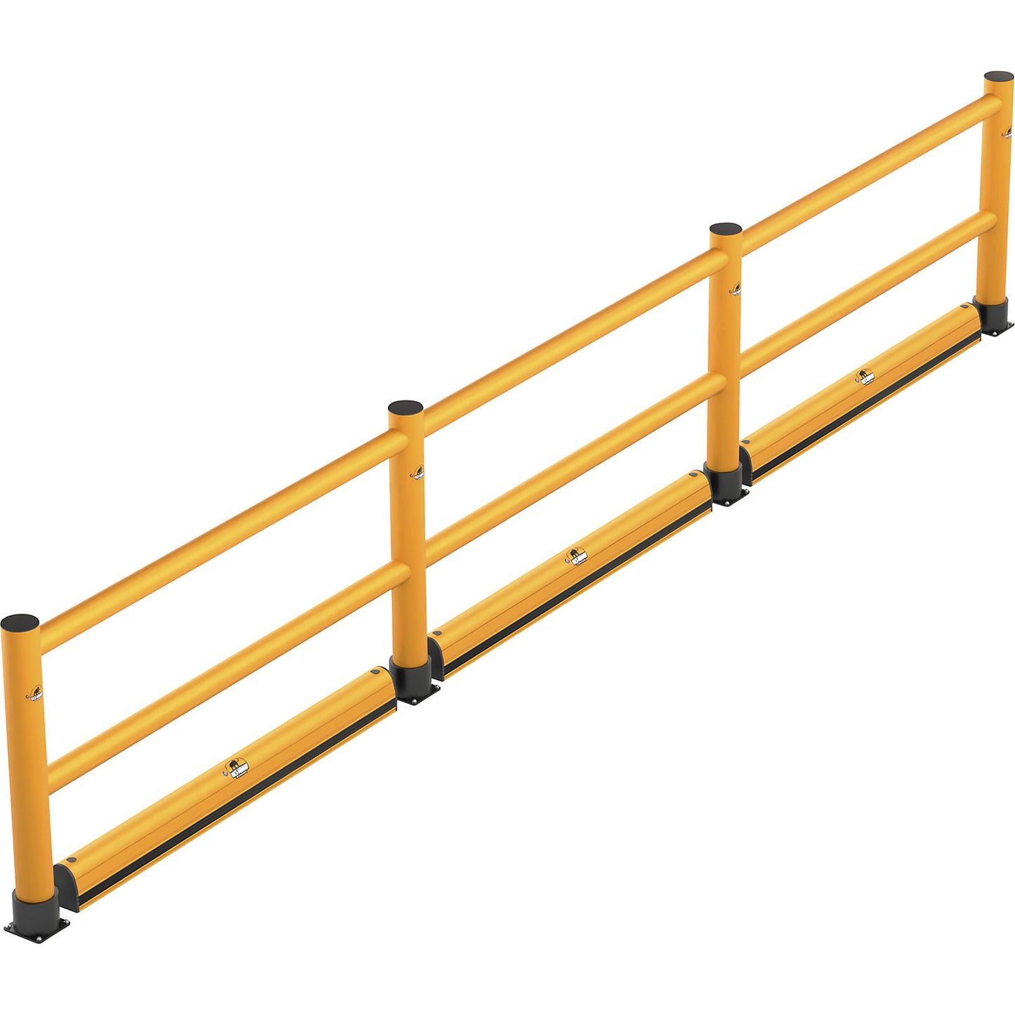 Handrail, 2 crossbars with floor barrier, length 4000 mm.