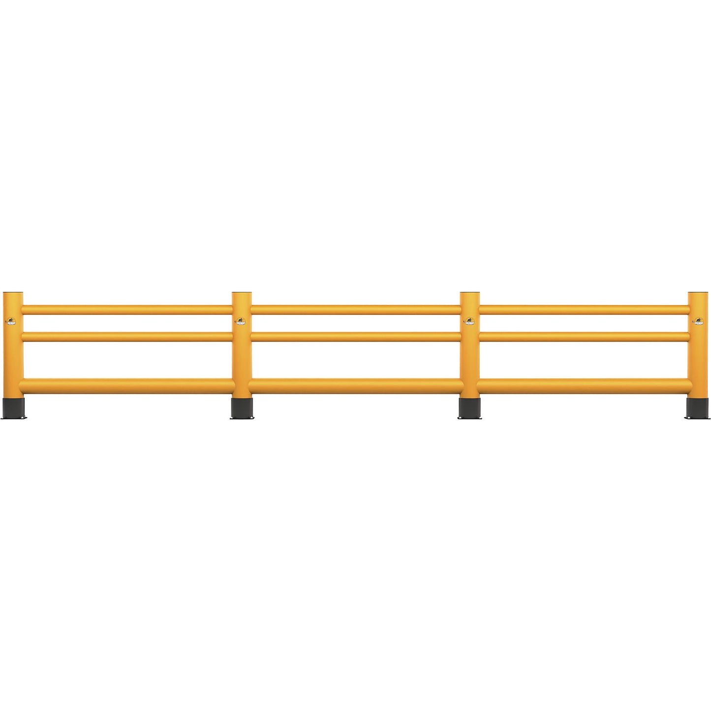 Handrail, single plank, 2 cross bars, length 4 m.
