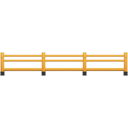 Handrail, single plank, 2 cross bars, length 4 m.