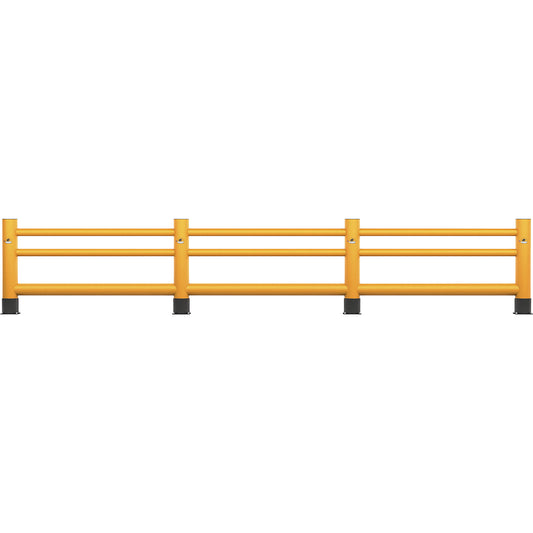 Handrail, single plank, 2 cross bars, length 4 m.