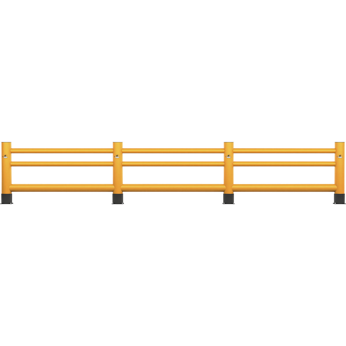 Handrail, single plank, 2 cross bars, length 10 m.