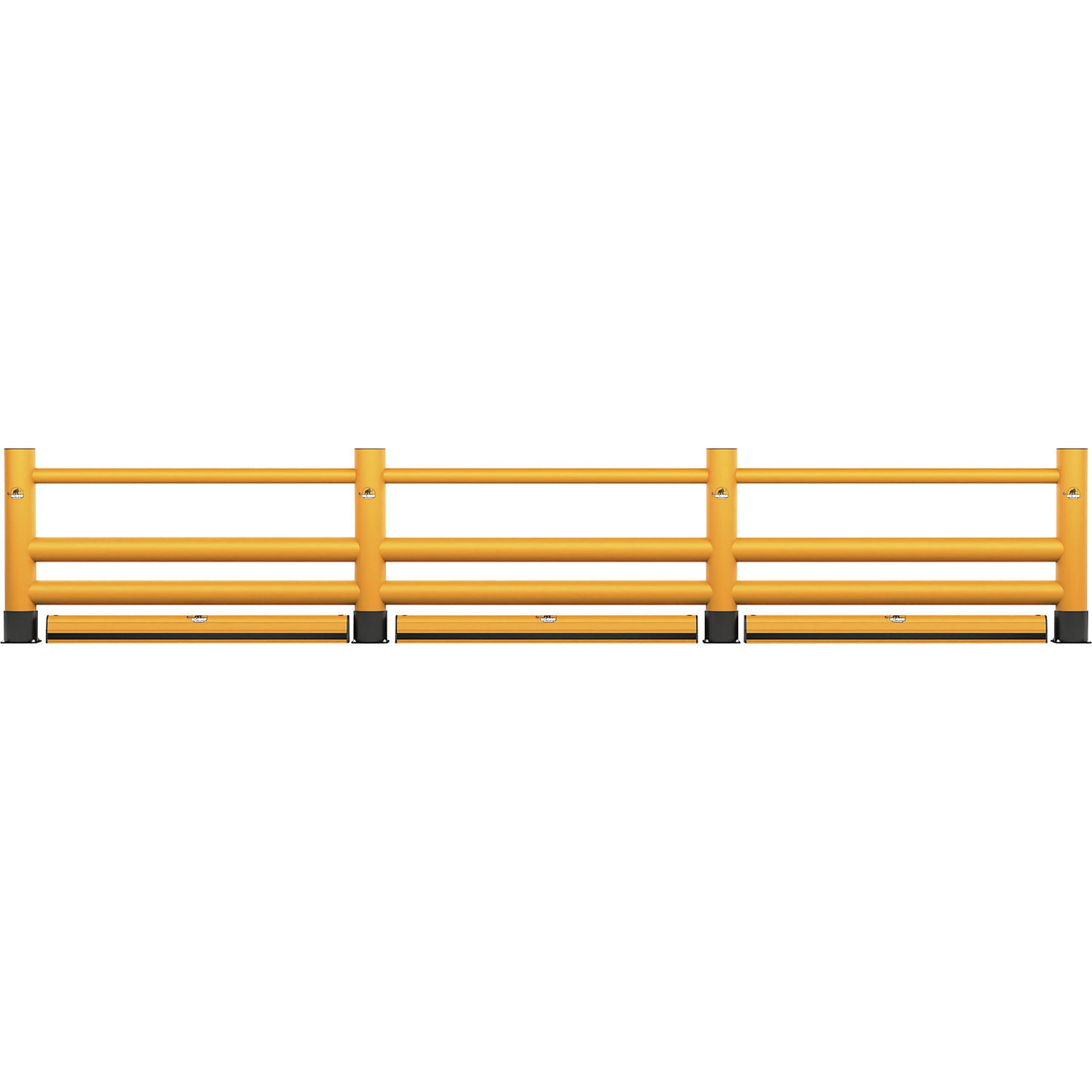 Handrail, double plank, 1 crossbar, floor barrier, length 4 m.