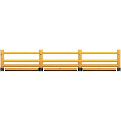 Handrail, double plank, 1 crossbar, floor barrier, length 4 m.
