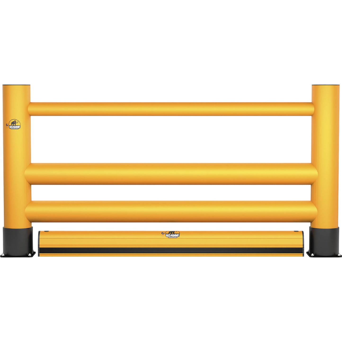 Handrail, double plank, 1 crossbar, floor barrier, length 2 m.