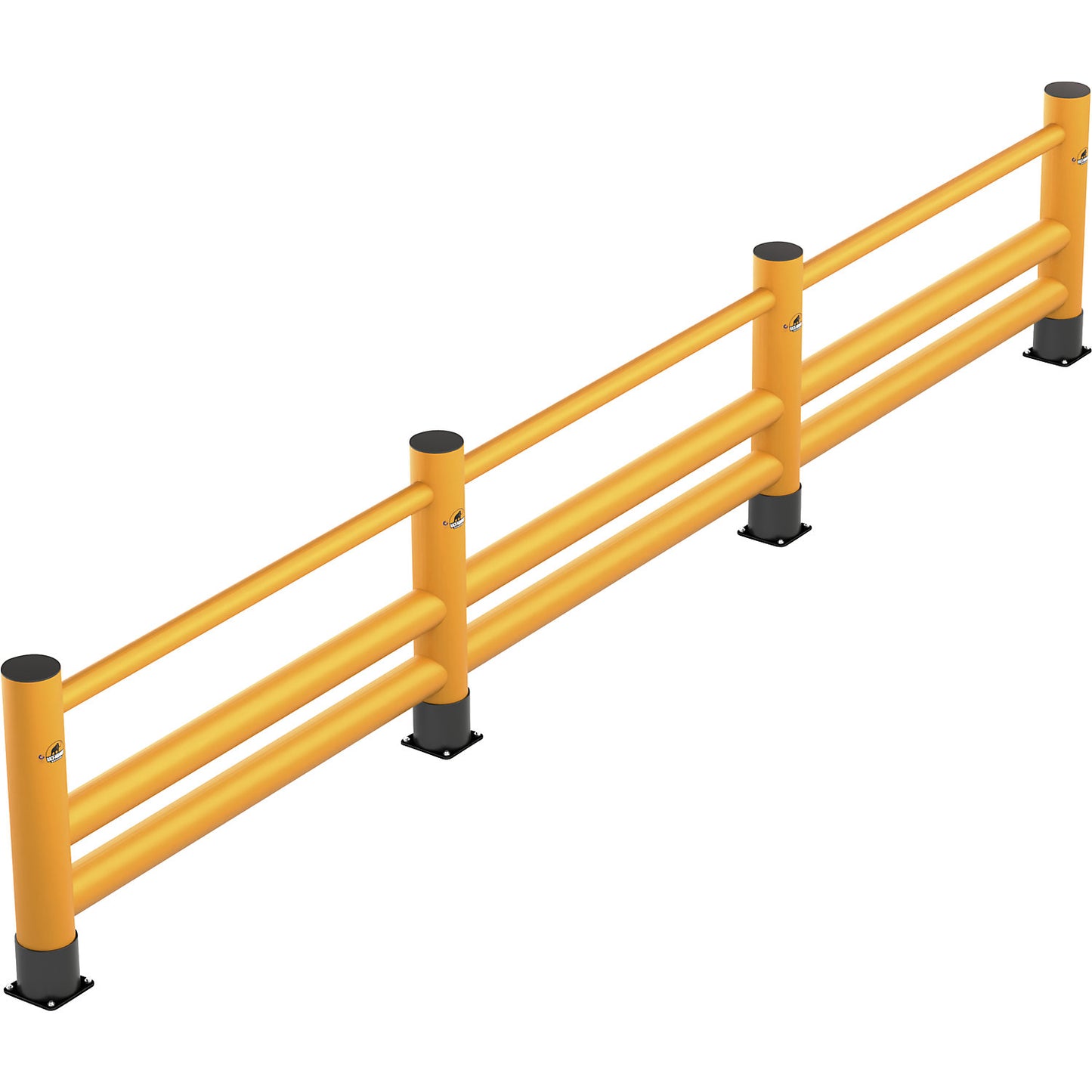 Handrail, double plank, 1 cross bar, length 4 m.