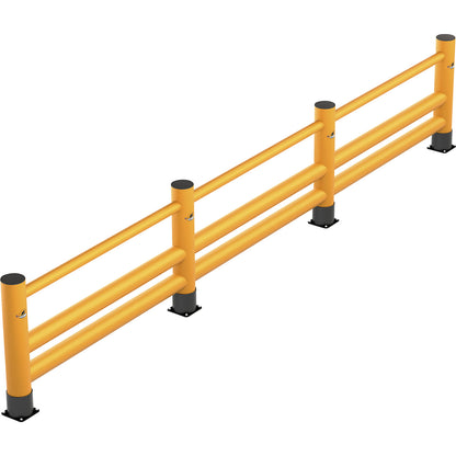 Handrail, double plank, 1 cross bar, length 4 m.