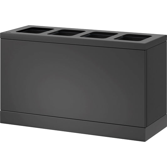 Bica Basic recycling bin, capacity 4 x 10 l, charcoal.