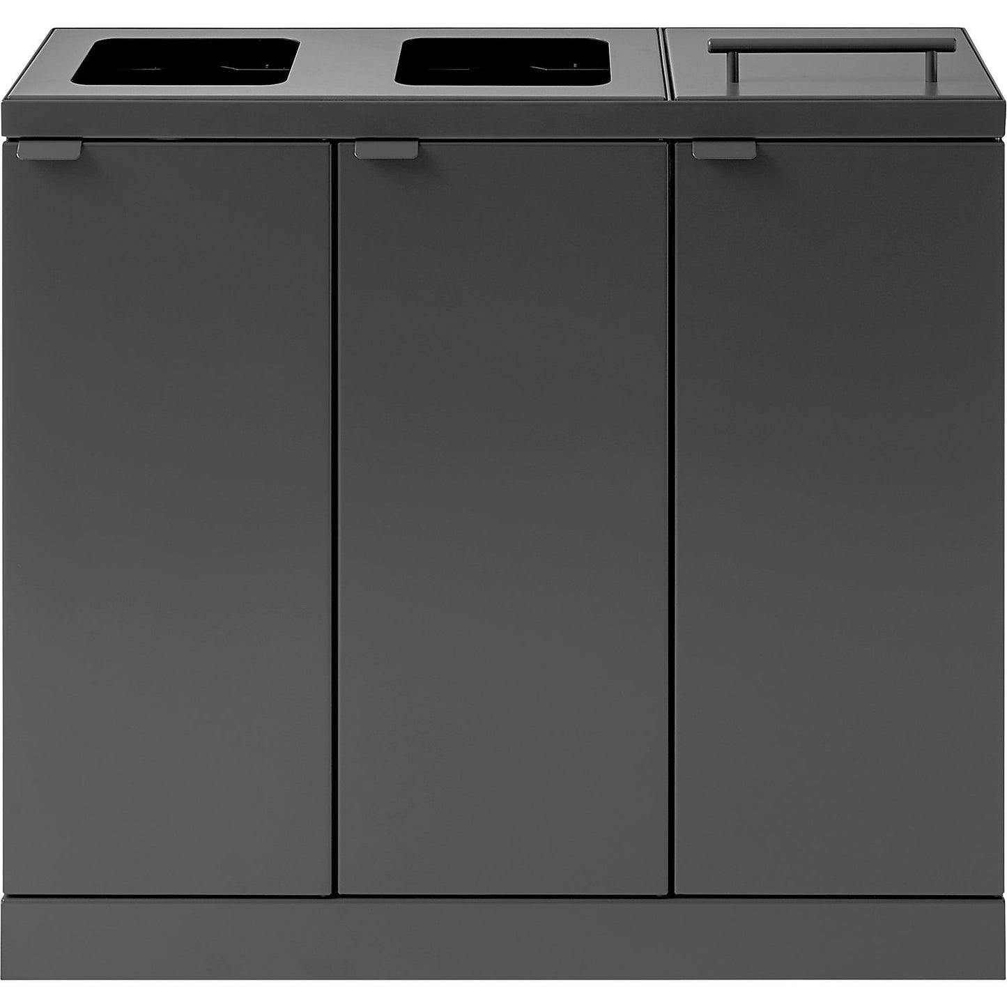 Bica Basic recycling bin, capacity 3 x 45 l, 1 lid, charcoal.
