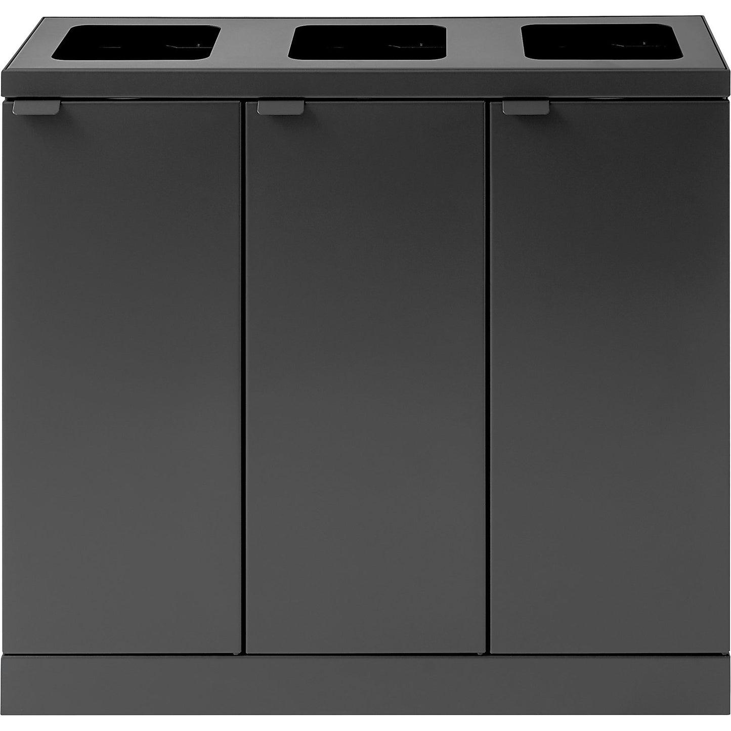 Bica Basic recycling bin, capacity 3 x 45 l, charcoal.