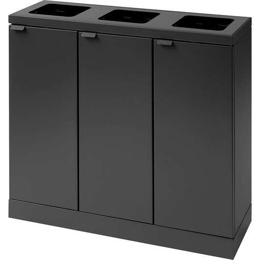 Bica Basic recycling bin, capacity 3 x 45 l, charcoal.