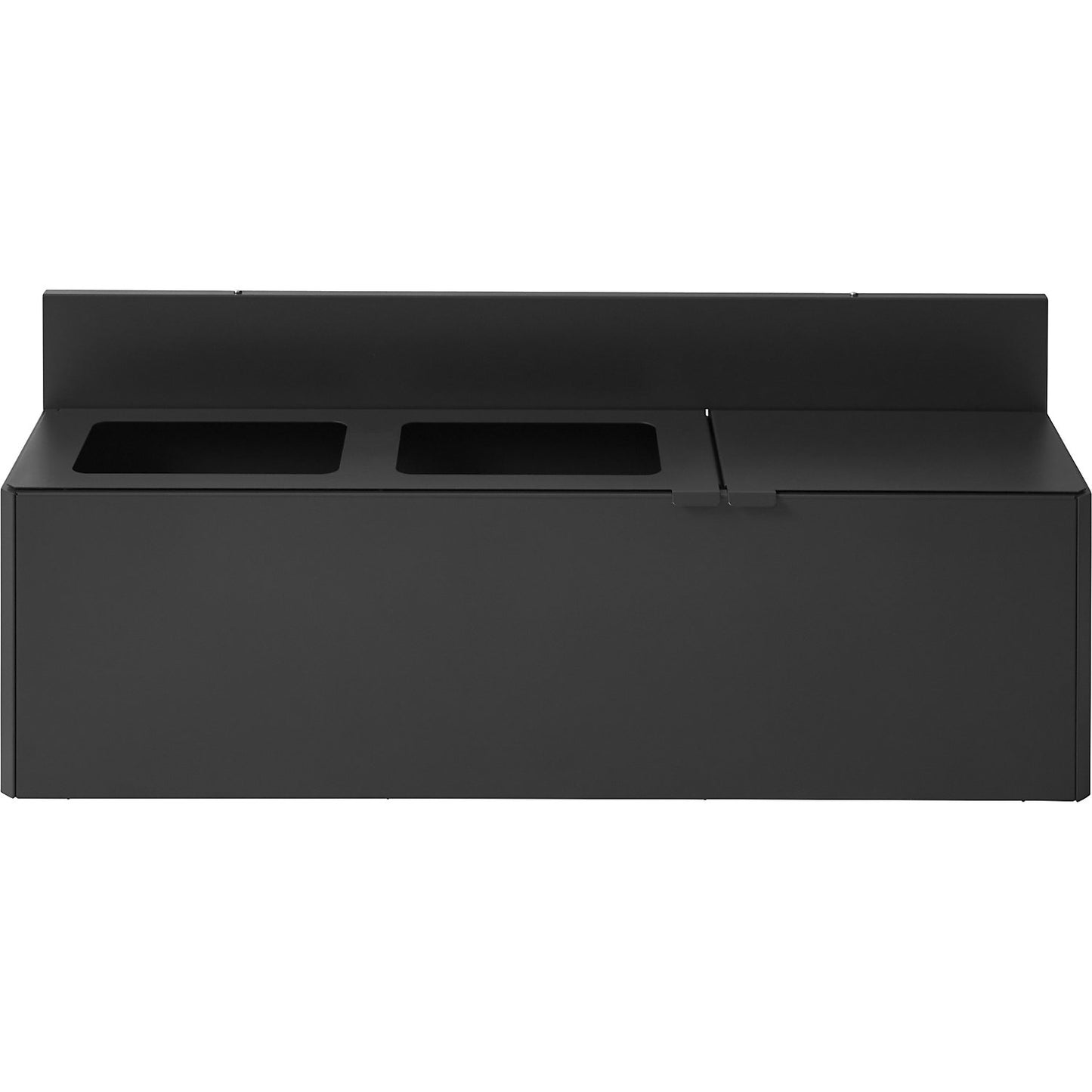 Bica Basic recycling bin, capacity 3 x 20 l, wall mounted, charcoal.