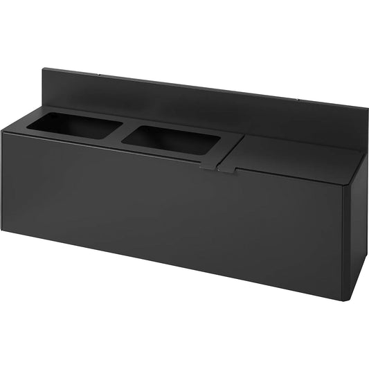 Bica Basic recycling bin, capacity 3 x 20 l, wall mounted, charcoal.