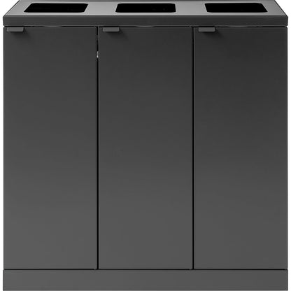 Bica Advanced recycling bin, capacity 3 x 65 l, charcoal.