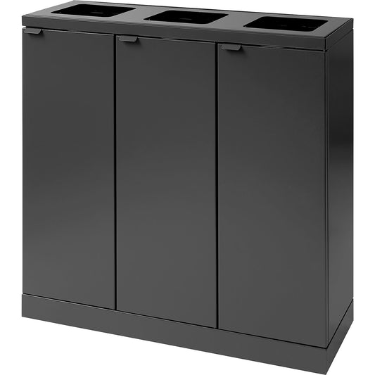 Bica Advanced recycling bin, capacity 3 x 65 l, charcoal.