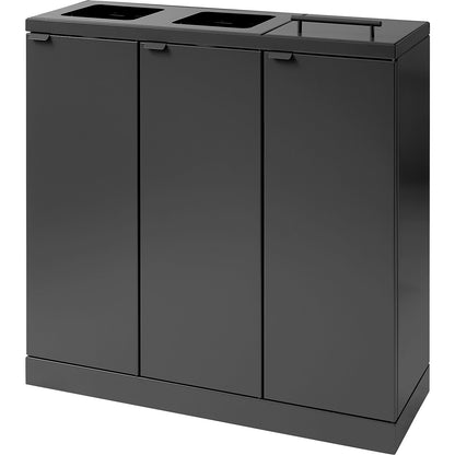 Bica Advanced recycling bin, capacity 3 x 65 l, 1 lid, charcoal.