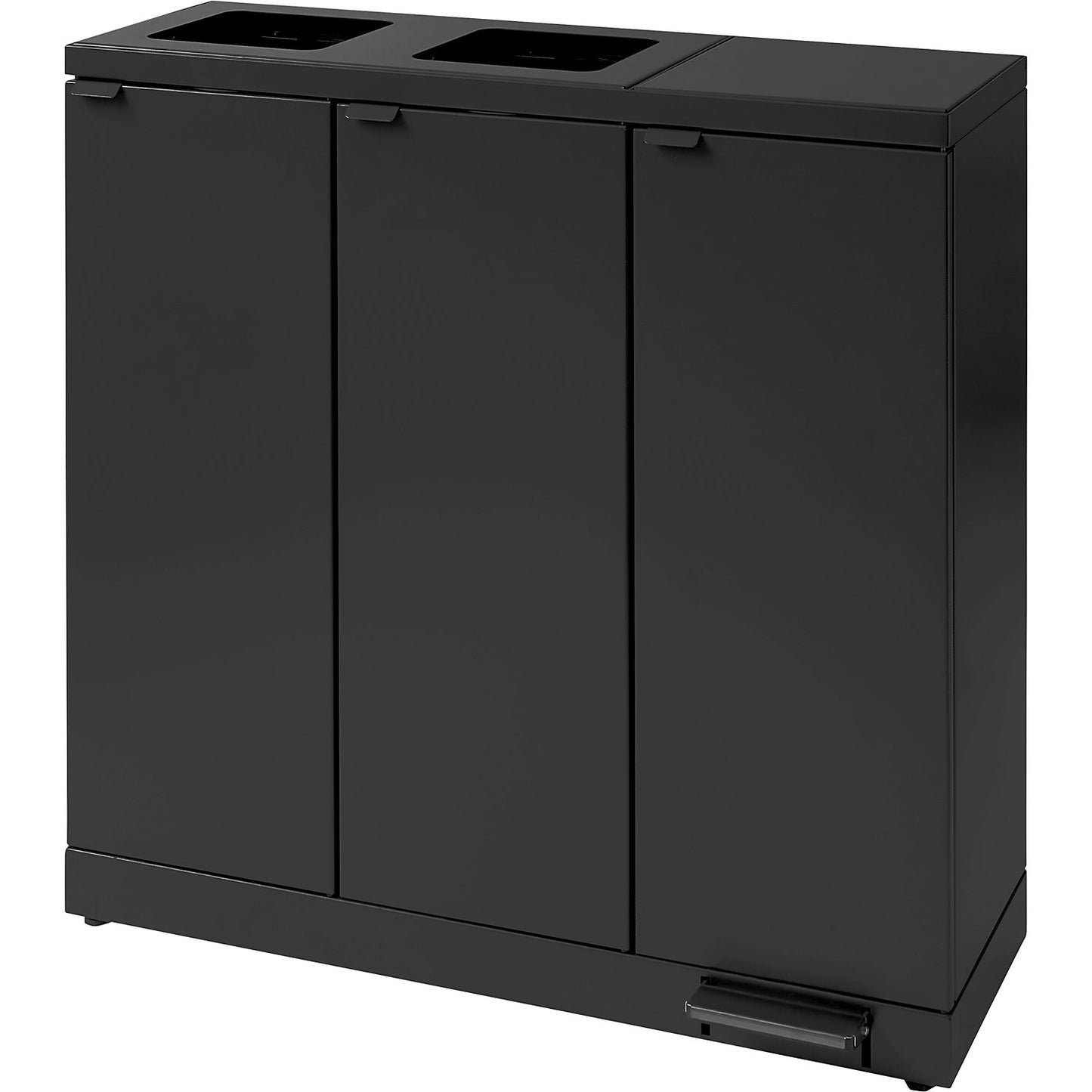 Bica Advanced recycling bin, capacity 3 x 65 l, with pedal, black.