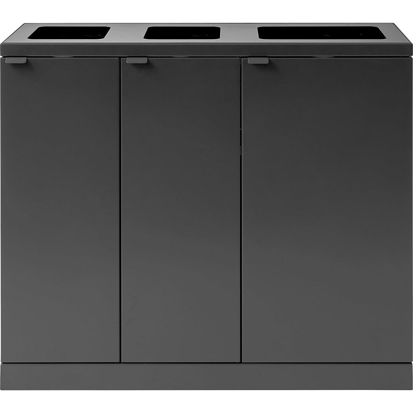 Bica Advanced recycling bin, capacity 2 x 65 + 1 x 95 l, charcoal.