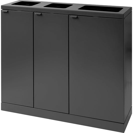 Bica Advanced recycling bin, capacity 2 x 65 + 1 x 95 l, charcoal.