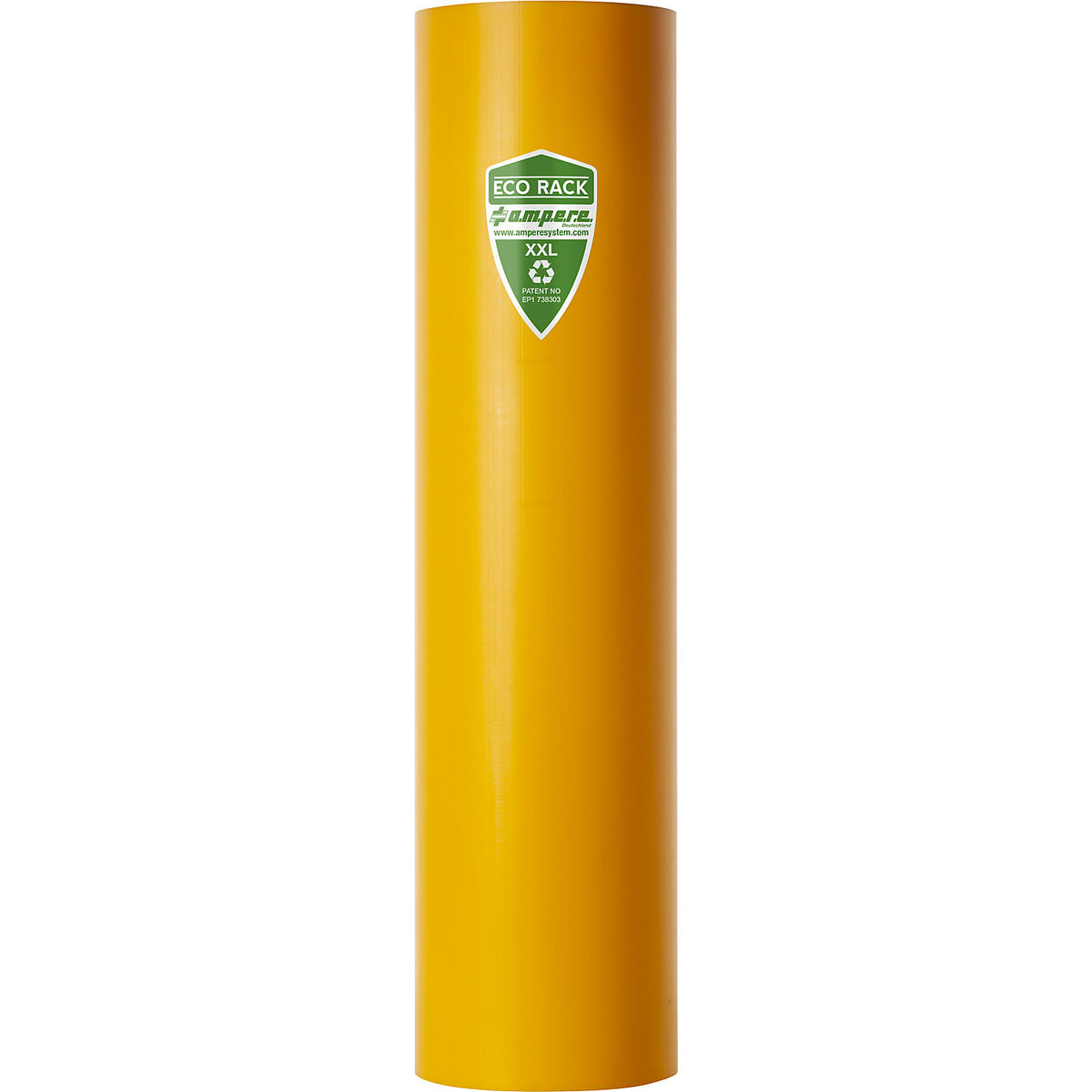 Impact protection for pallet racking, made of recycled plastic, upright frame width 110 - 130 mm.