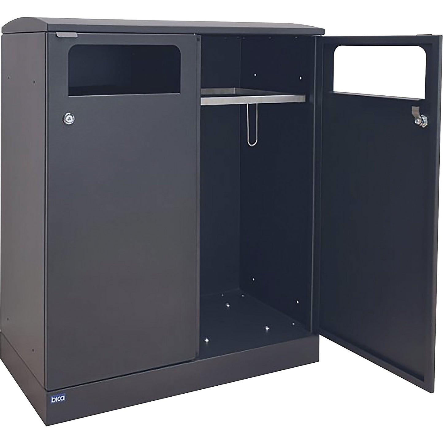 Outdoor waste bin, capacity 2 x 100 l, charcoal.