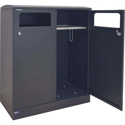 Outdoor waste bin, capacity 2 x 100 l, charcoal.