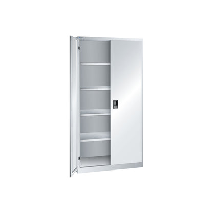ESD double door cupboard, h 1950 mm, 4 shelves, WxD 1000 x 580 mm, light grey.