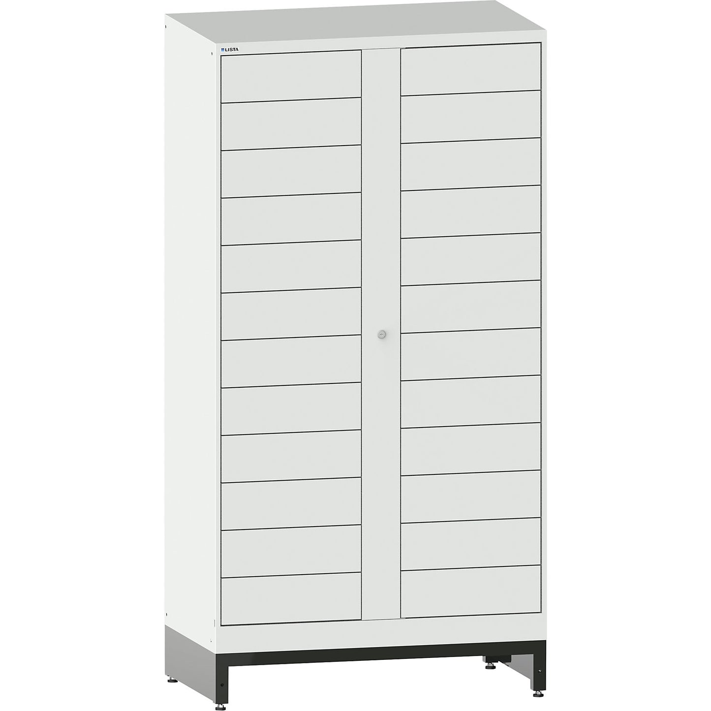 E-Multicabinet compartment locker, extension module, HxWxD 1970 x 1000 x 580 mm, 2 x 12 compartments, light grey.