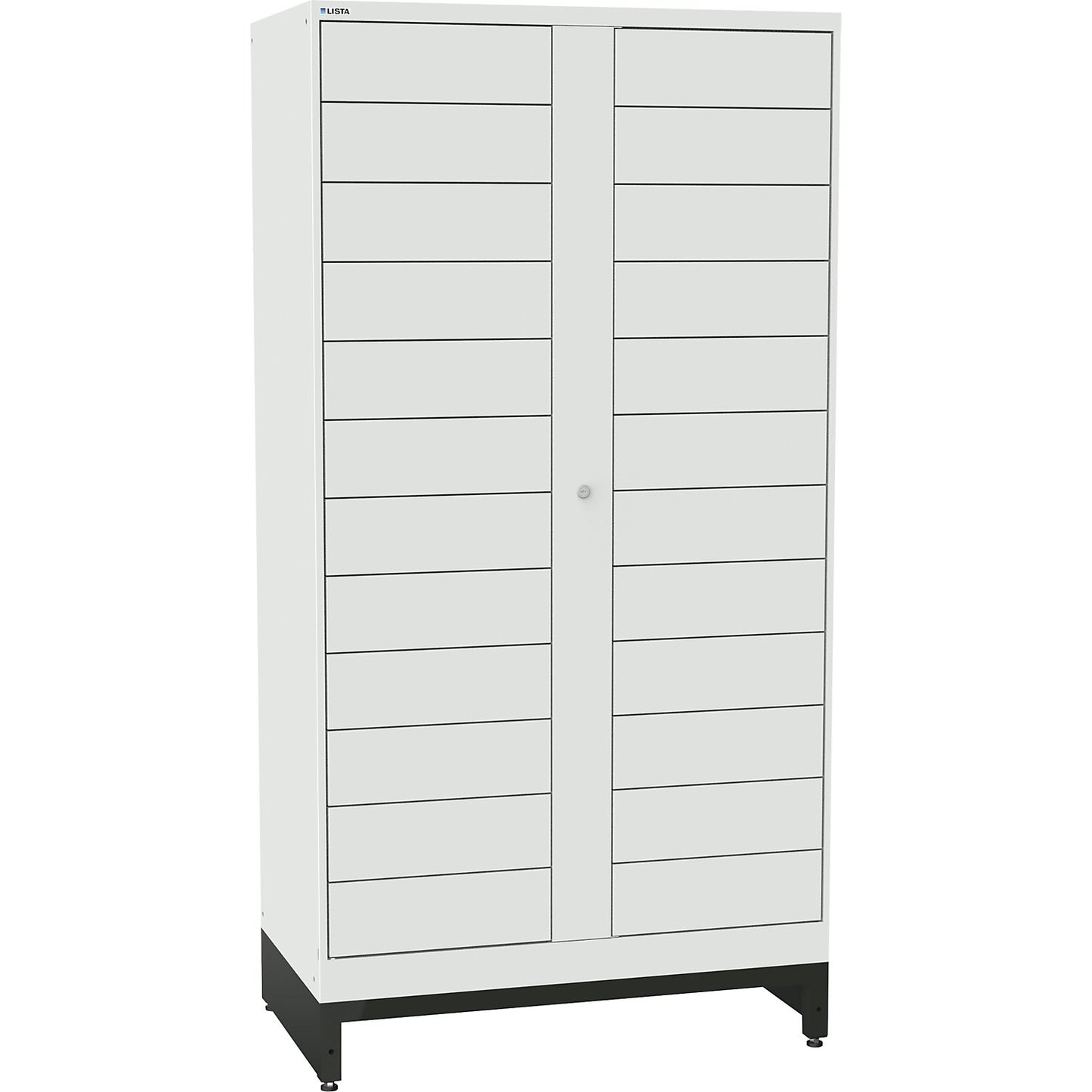 E-Multicabinet compartment locker, extension module, HxWxD 1970 x 1000 x 580 mm, 2 x 12 compartments, light grey.