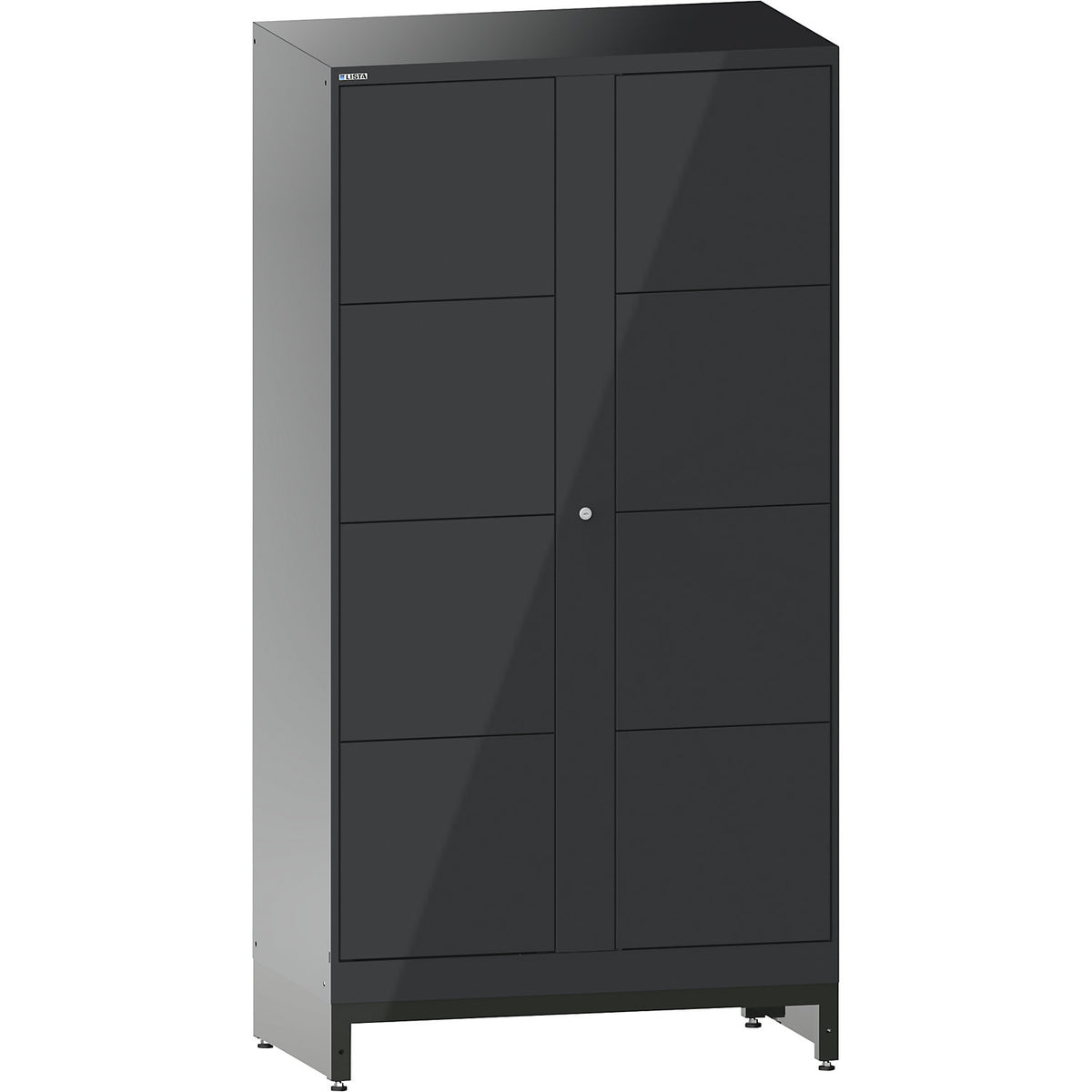 E-Multicabinet compartment locker, extension module, HxWxD 1970 x 1000 x 580 mm, 2 x 4 compartments, charcoal.