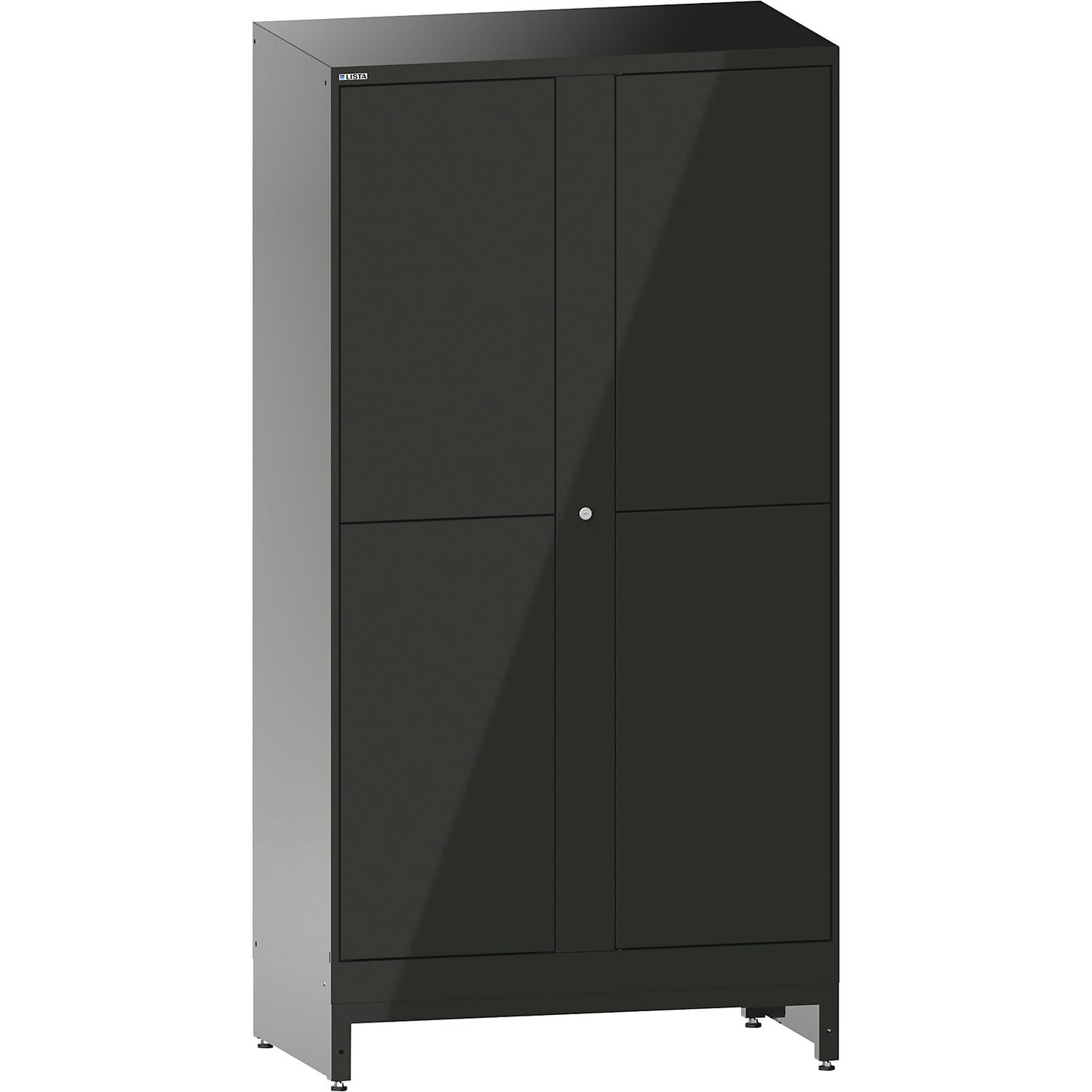 E-Multicabinet compartment locker, extension module, HxWxD 1970 x 1000 x 580 mm, 2 x 2 compartments, black.