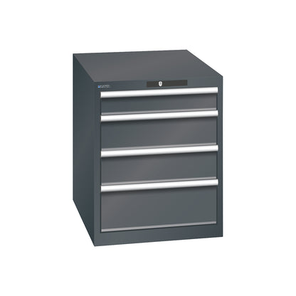 ESD drawer cupboard, WxDxH 564 x 725 x 700 mm, 4 drawers, max. load 75 kg, charcoal.