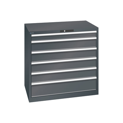 ESD drawer cupboard, WxDxH 1023 x 725 x 1000 mm, 6 drawers, max. load 200 kg, charcoal.