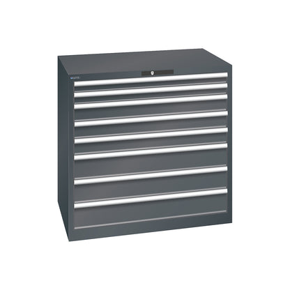 ESD drawer cupboard, WxDxH 1023 x 725 x 1000 mm, 8 drawers, max. load 75 kg, charcoal.
