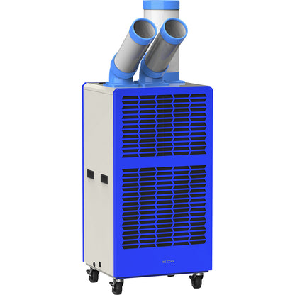 Industrial air conditioner 15,000 BTU, for room size 38 m², grey/blue.