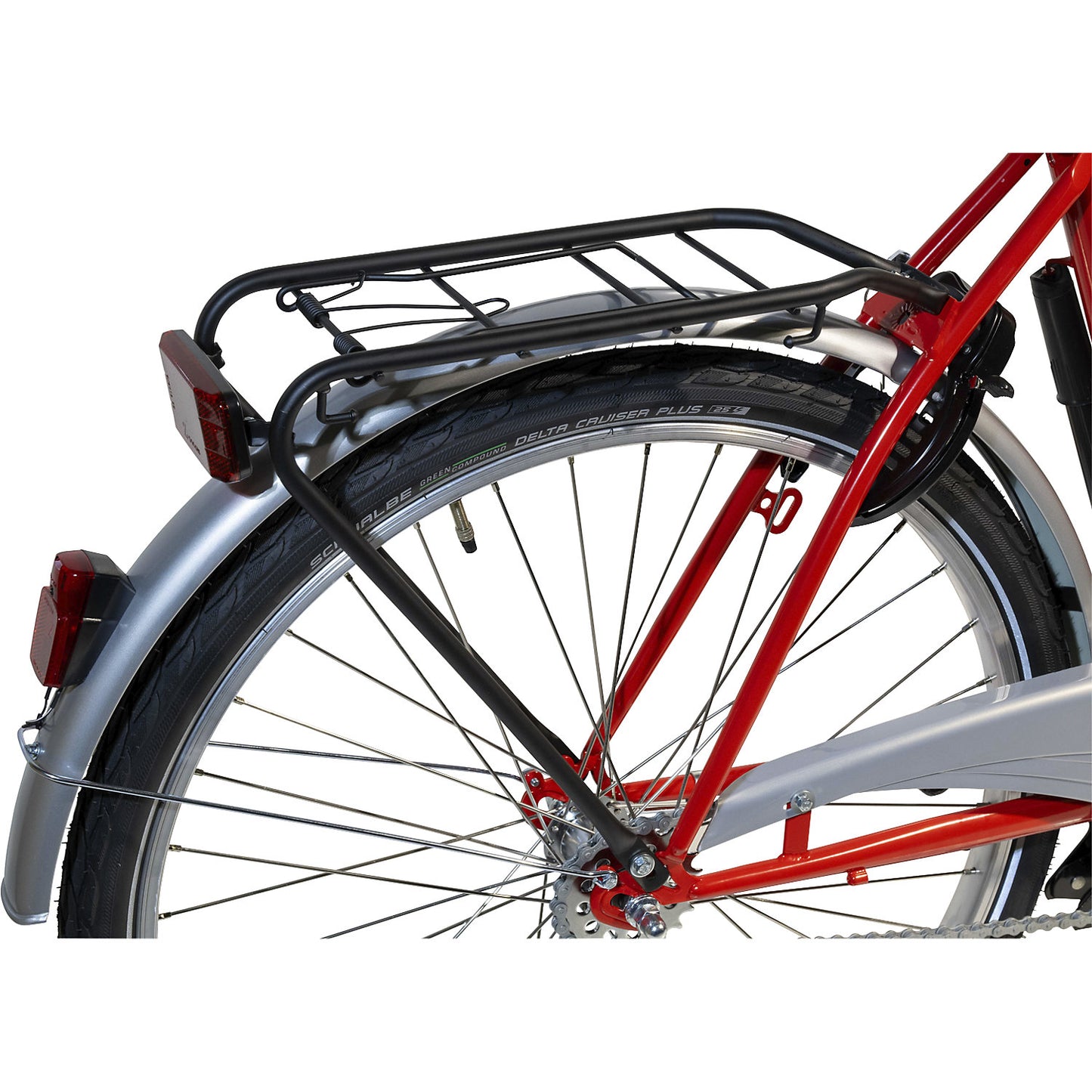 Rear luggage rack, max. load 25 kg, extra cost.